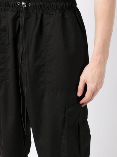 Shop Blue Sky Inn Elasticated Drawstring-waistband Cargo Pants In Black