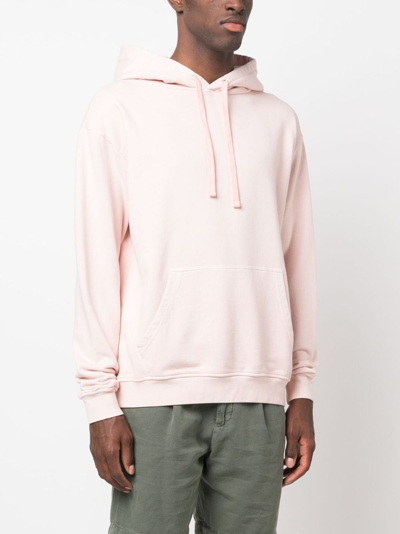 Shop Boglioli Drawstring Long-sleeve Cotton Hoodie In Pink