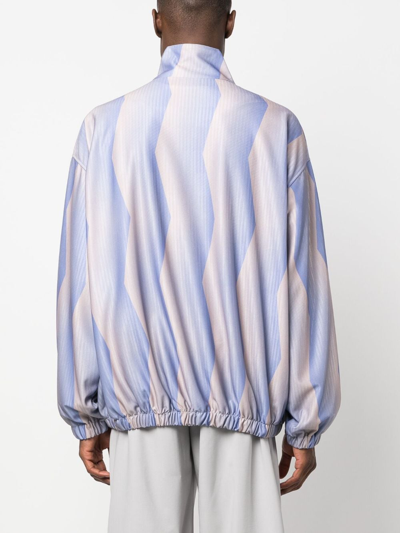 Shop Acne Studios Abstract-print Track Jacket In Blue