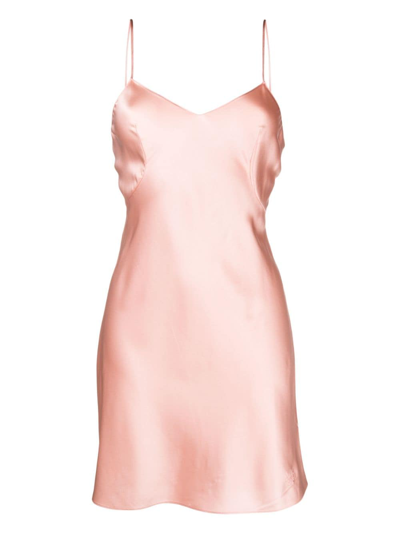 Shop Agent Provocateur Arlette Silk Slip Dress In Pink