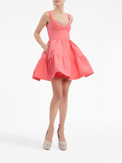 Shop Rebecca Vallance Brydie Rhinestone-embellished Mini Dress In Pink