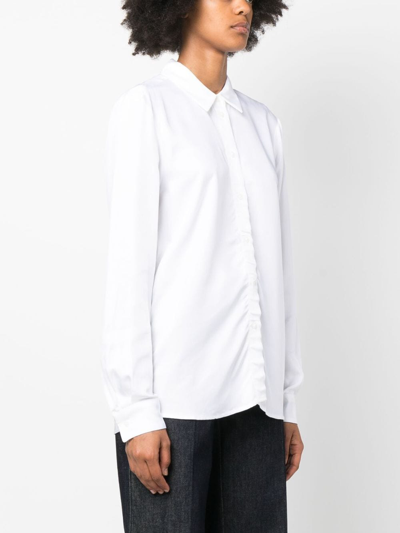 Tommy Hilfiger Long-sleeved Satin Shirt In White