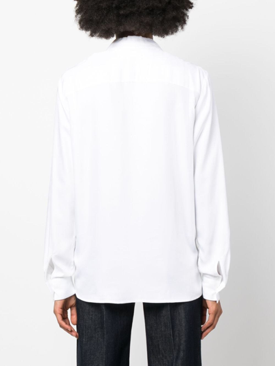 Tommy Hilfiger Long-sleeved Satin Shirt In White
