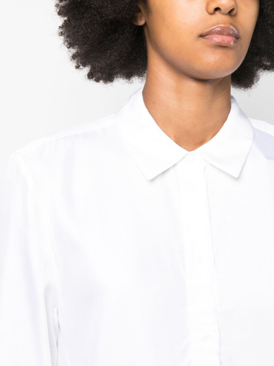 Tommy Hilfiger Long-sleeved Satin Shirt In White