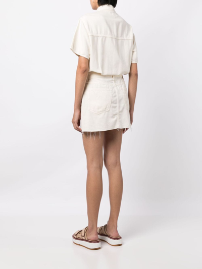 Shop Rag & Bone Lilah Denim Mini Dress In Neutrals