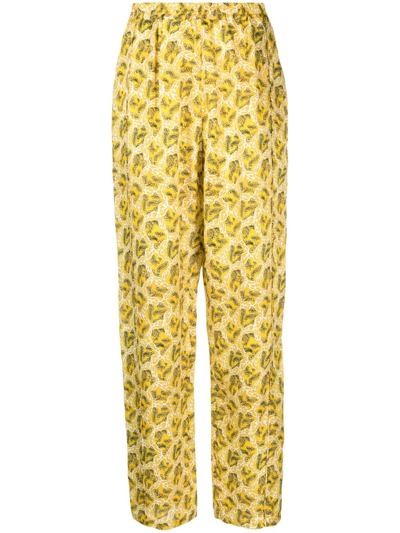 Shop Isabel Marant Piera Graphic-print Trousers In Yellow