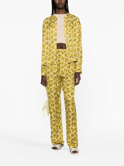 Shop Isabel Marant Piera Graphic-print Trousers In Yellow