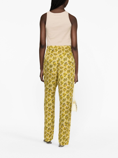 Shop Isabel Marant Piera Graphic-print Trousers In Yellow