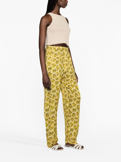 Shop Isabel Marant Piera Graphic-print Trousers In Yellow