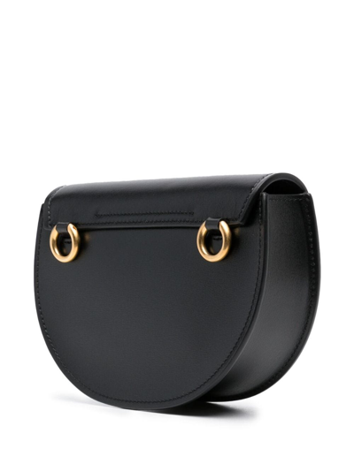 Shop Chloé Mini Marcie Leather Shoulder Bag In Black