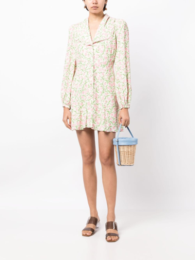 Kitri Tabitha Floral-print Mini Dress In Neutrals