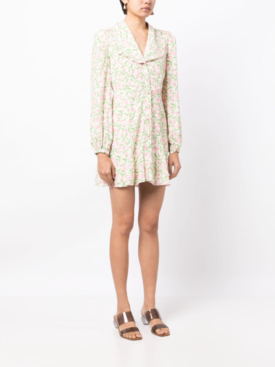 Kitri Tabitha Floral-print Mini Dress In Neutrals