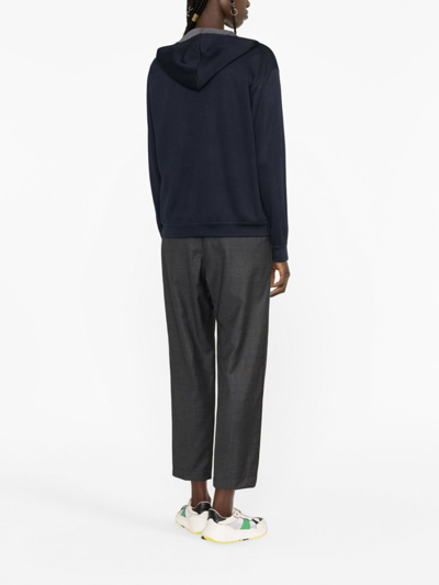 Brunello Cucinelli Women Cotton And Silk Hoodie In Blue