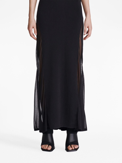 Shop Dion Lee Gradient Sheer Maxi Dress In Black