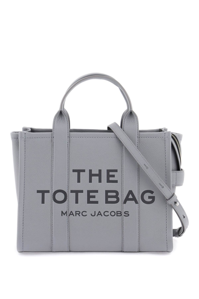 Shop Marc Jacobs 'the Leather Medium Tote Bag' In Grey