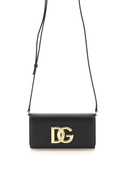 Shop Dolce & Gabbana 3.5 Leather Clutch In Black