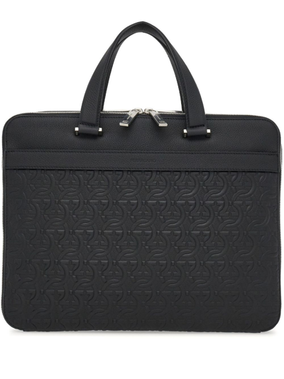 Ferragamo Men's Gancini Business Bag In Black