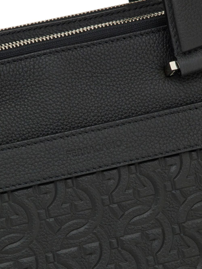 Ferragamo Men's Gancini Business Bag In Black