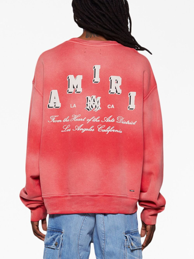 Shop Amiri Vintage Collegiate Cotton Sweatshirt In Red
