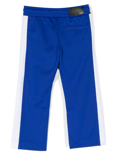 Shop Amiri Logo-print Drawstring Track Trousers In Blue