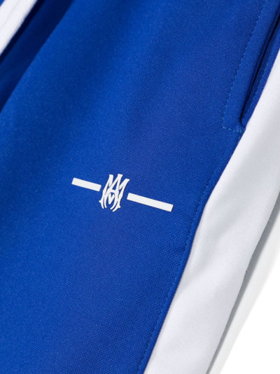 Shop Amiri Logo-print Drawstring Track Trousers In Blue
