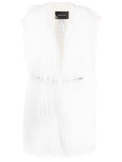Shop Fabiana Filippi Panelled Faux-fur Gilet In White