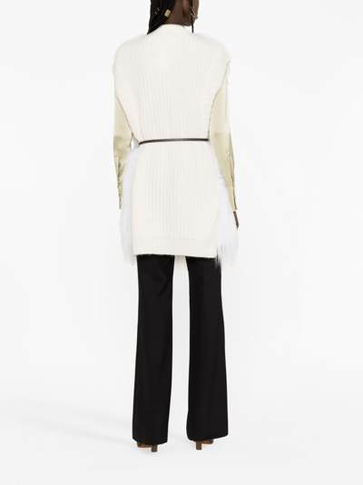 Shop Fabiana Filippi Panelled Faux-fur Gilet In White