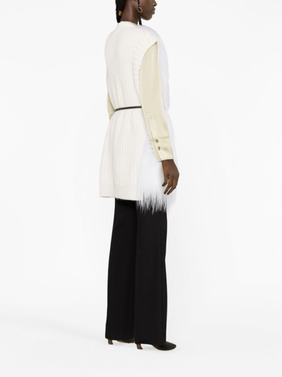 Shop Fabiana Filippi Panelled Faux-fur Gilet In White