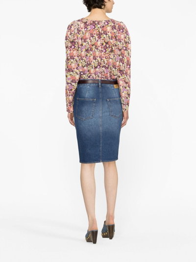 Shop Isabel Marant Vaila Button-up Denim Skirt In Blue