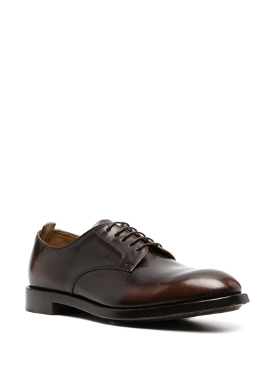 Officine Creative Leather Derby Shoes In Brown