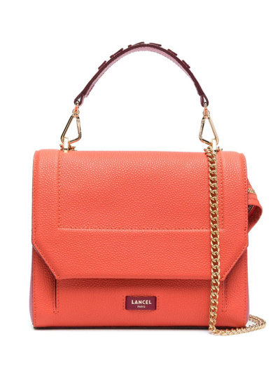 Shop Lancel Ninon Leather Bag In Orange