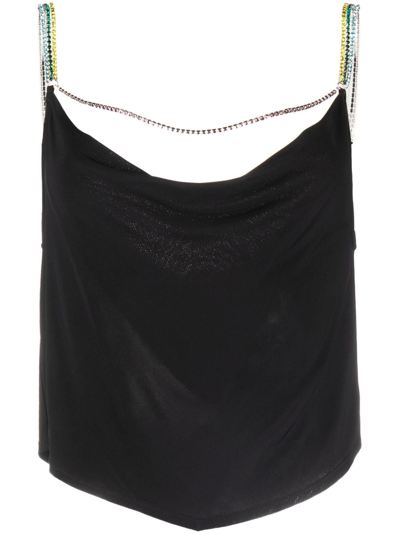 Shop Fleur Du Mal Crystal-embellished Sleeveless Top In Black