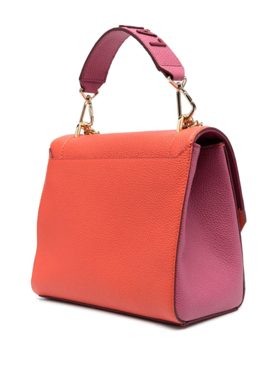 Shop Lancel Ninon Leather Bag In Orange