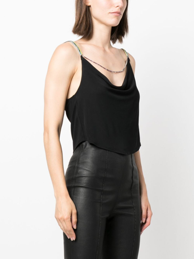 Shop Fleur Du Mal Crystal-embellished Sleeveless Top In Black