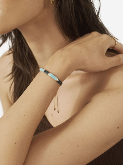 Monica Vinader Gold Delphi Multi Gemstone Friendship Bracelet Turquoise In Blue
