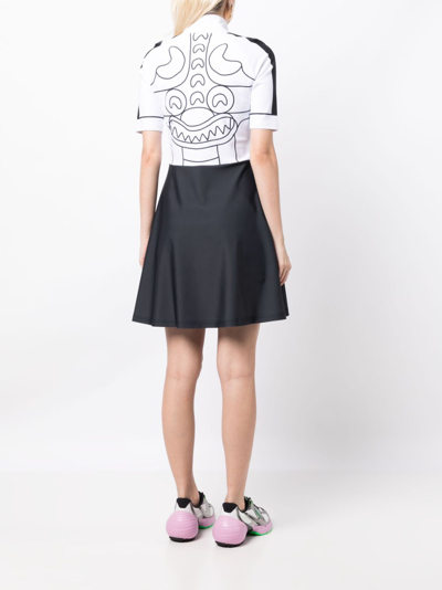 Charles Jeffrey Loverboy Graphic-print Contrast Dress In Black
