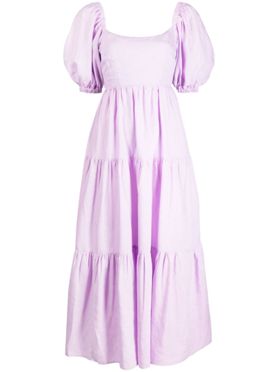 Shop Kitri Gianna Short-sleeve Maxi Dress In Purple