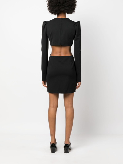 Moschino Jeans Heart-motif Cut-out Minidress In Black
