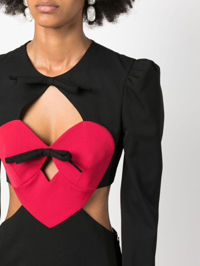Moschino Jeans Heart-motif Cut-out Minidress In Black