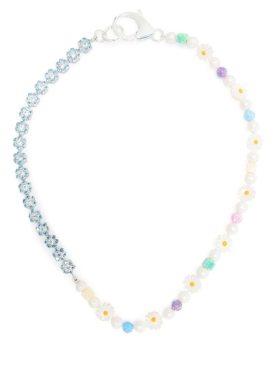 Shop Hatton Labs X Botter Sterling Silver Pearl And Crystal Necklace In Neutrals