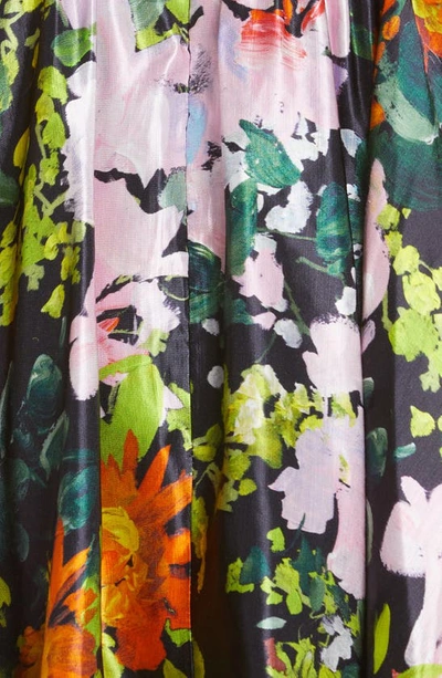 Shop Aje Gabrielle Floral Print Linen Blend Minidress In Midnight Floral