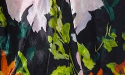 Shop Aje Gabrielle Floral Print Linen Blend Minidress In Midnight Floral