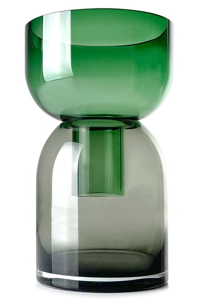Shop Cloudnola Flip Top Glass Vase In Grey/ Green