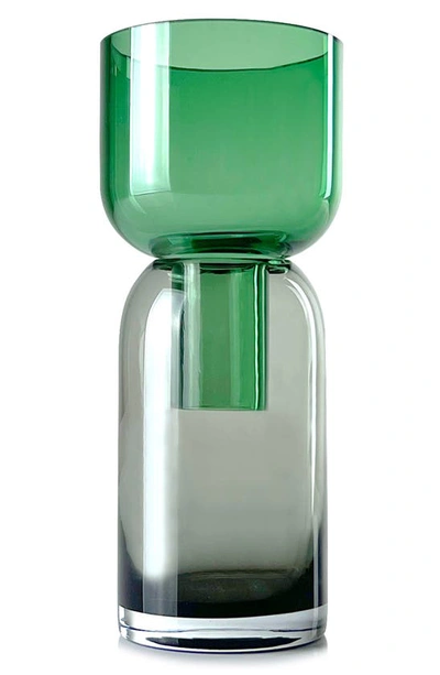 Shop Cloudnola Flip Top Glass Vase In Grey/ Green