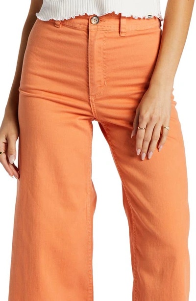 Shop Billabong Free Fall Stretch Crop Wide Leg Pants In Orange Kiss