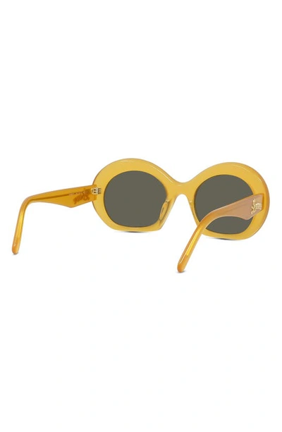 Shop Loewe Curvy 54mm Round Sunglasses In Shiny Yellow / Green