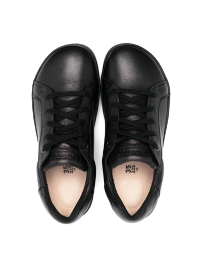 Shop Birkenstock Porto Leather Sneakers In Black