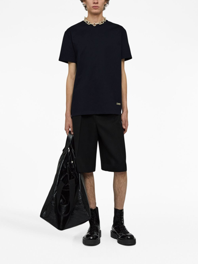 Jil Sander Logo-plaque Cotton T-shirt In Black