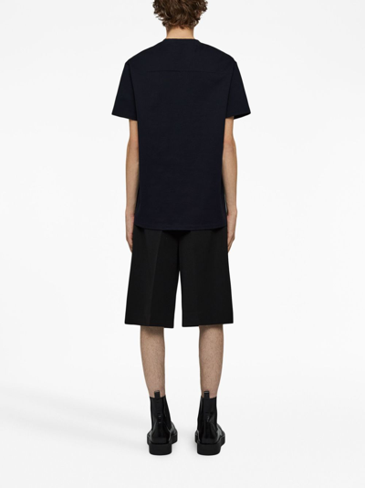 Jil Sander Logo-plaque Cotton T-shirt In Black
