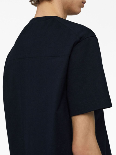 Jil Sander Logo-plaque Cotton T-shirt In Black